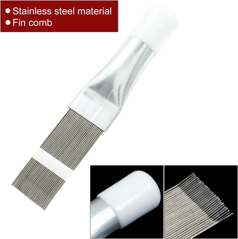 1 Set Air Conditioner Condenser Fin Cleaning Brush, 1Pc Stainless Steel AC Coil Fin Comb and 1Pc Refrigerator Fin Cleaner Whisk Brush...