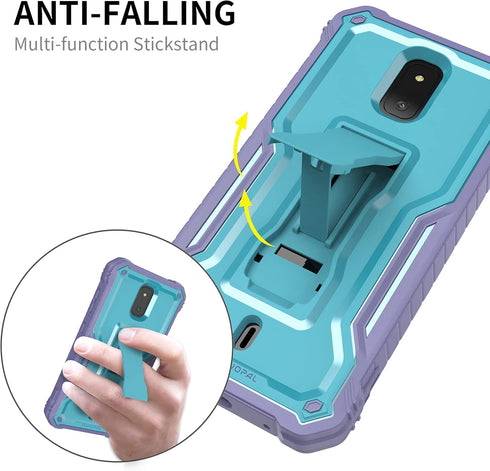 DUOPAL for Cricket Debut Case Compatible AT&T Calypso 2 Phone Cover, Military Grade Protection Shockproof Case Built-in Kickstand Phone Case(Blue)...