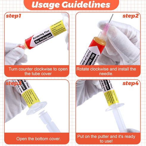 Treela 4 Set 8341 No Clean Solder Flux Paste 10cc Tacky Soldering Flux 40ml Pneumatic Dispenser with Plunger and Dispensing Tip for Electronics So...