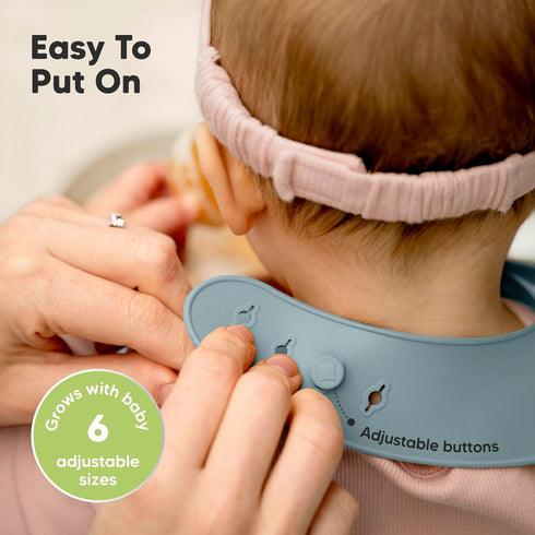 KeaBabies 2-Pack Silicone Bibs For Babies, Silicone Baby Bibs for Eating, Food-Grade Pure Silicone Bib, Toddler Bibs, Waterproof Bibs, Feeding Bib...