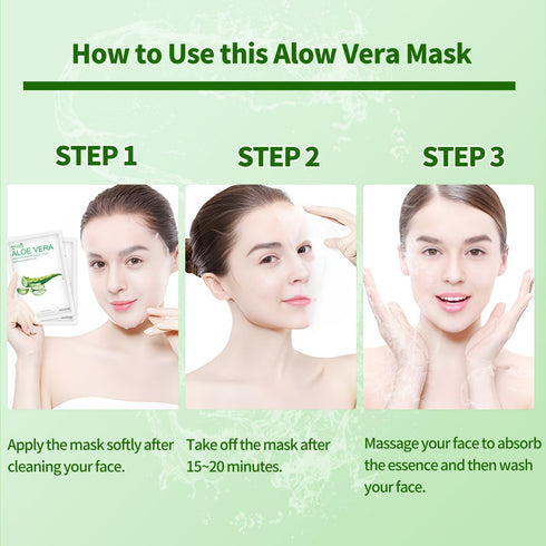 Aloe Vera Face Mask,Hydrating Face Masks Skincare For Dry, Oily,Sensitive Skin,Aloe Facial Skincare Sheet For Moisturizing, Soothing, Calming, Sun...