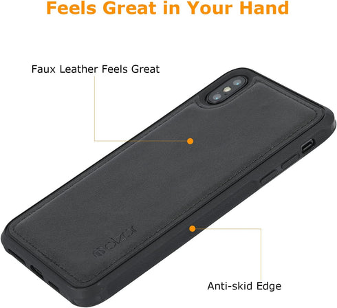 molzar MAG Series for iPhone Xs Max Case, Built-in Metal Plate for Magnetic Mount, Works with Qi-Certified Chargers, Compatible with iPhone Xs Max...