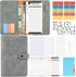 GVRGO Binder A6, Nnx Note Pad Style with Zippered Pocket, Holds 12+12 Budget Cards + 14+10 Sticky Sheet Monthly Planner * 2+5 Color Folders * 1 Gr...