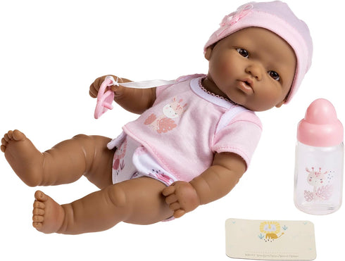 JC Toys - La Newborn Nursery | 7 Piece Baby Doll Gift Set | 12" Life-Like Hispanic Doll with Accessories | Purple | Ages 2+ (18347)...