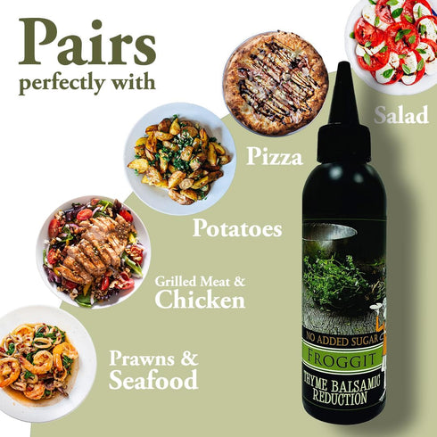 Castillo de Pinar (No Sugar Added) Thyme Balsamic Vinegar Reduction 150ml by Froggit Non GMO...
