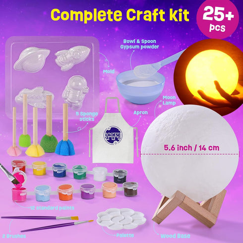 Paint Your Own Moon Lamp Kit, Cool Gifts DIY 3D Space Moon Night Light, Art Supplies Arts & Crafts Kit, Arts and Crafts for Kids Ages 8-12, Toys G...