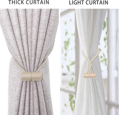 Curtain Tiebacks Clips VS Strong Magnetic Tie Band Home Office Decorative Drapes Weave Holdbacks Holders European for Blackout Sheer Window Treatm...