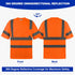 Hi Vis Safety Shirts for Men, Reflective Work Shirts with Sewing Process Reflective Tapes, Class 3 High Visibility Shirts for Men with Pocket, Ora...