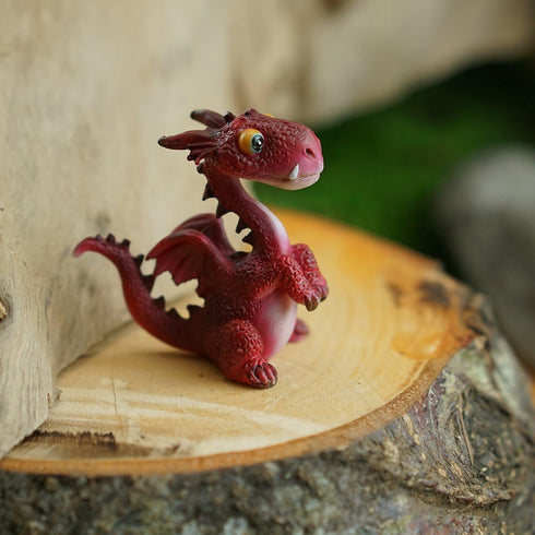 Top Collection Miniature Fairy Garden and Terrarium Mini Dragon Statue, Red...