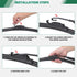 Windshield Wipers 22”+19” Premium OEM Quality, Durable Stable and Quite, Universal J/U Hook All-season Auto Replacement Front Wiper Blades (Pack o...