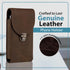 Hengwin Genuine Leather Vertical Cell Phone Holster Fits for iPhone 15 Pro Max 14 Pro Max 13 Pro Max 12 Pro Max Samsung Galaxy A15 A14 A54 S24 Ult...