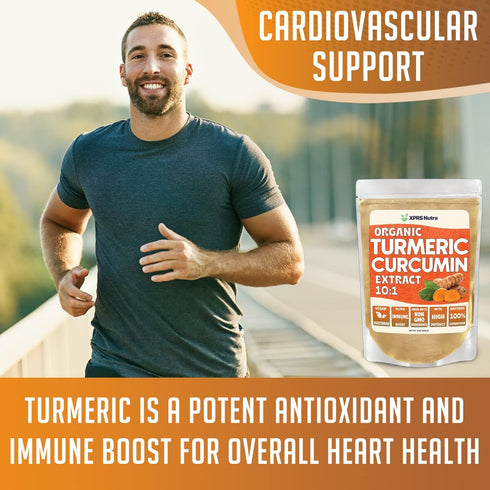 XPRS Nutra Organic Turmeric Curcumin Powder Extract 10:1 - Premium USDA Organic Curcumin Powder for Immunity - Vegan Friendly Pure Curcumin for Gu...