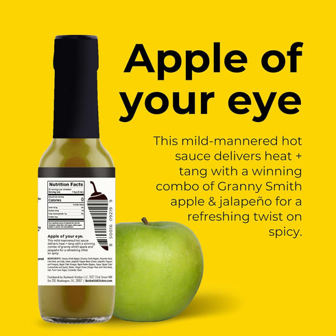Weak Knees Jalapeño + Crisp Apple Hot Sauce, 5 oz Easy Pour Bottle, Classic Hot Pepper Sauce with Cider Apples and Peppers, Foodie Gifts, Hot Sauc...