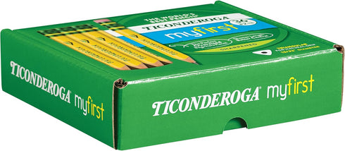 Ticonderoga My First Short Triangular Wood-Cased Pencils, 2 HB Soft, Yellow, 36 Count...