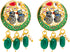 Traditional Indian Gold Plated Green Meenakari, CZ & Multilayer Pearls Adjustable Dori Long Pendant Necklace with Matching Earrings Jewellery/Jewe...