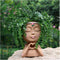 Meltset Face Planters Pots Head Unique Face Flower Pot Head Planter for Indoor Plants Cute Small Succulent Pots Indoor Plant Pot with Drainage (Br...