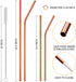 Hiware 12-Pack Rose Gold Metal Straws Reusable with Case - Stainless Steel Drinking Straws for 30oz and 20oz Tumblers Dishwasher Safe, 2 Brushes I...