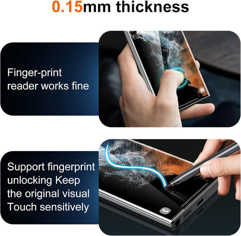 UniqueMe [ 2+3 Pack Compatible with Samsung Galaxy S22 Ultra Screen Protector, 5G 6.8 inch Flexible TPU, 3 Pack Camera Lens Protector [Support Fin...
