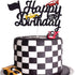Marwey Race Car Birthday Cake Topper Happy Birthday Cake Decor Chequered Flag Themed Party Supplies Decorations(Doubled-Sided)...