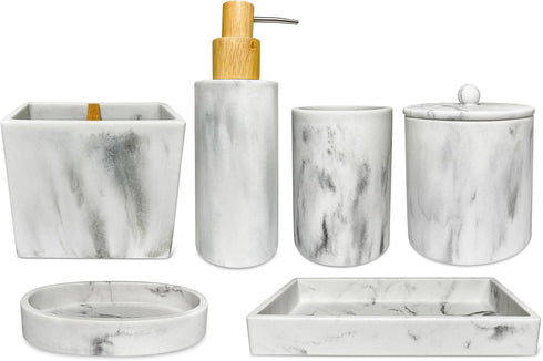 Santorini Resin Bathroom Tumbler - Decorative Toothbrush Holder Cup for Bathroom Vanity Organizer and Countertop Decor...