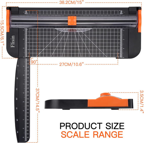 Paper Cutter,Portable Paper Slicer,12 Inch Paper Trimmer Scrapbooking Tool with Automatic Security Safeguard and Side Ruler for Craft Paper,A4 Pap...