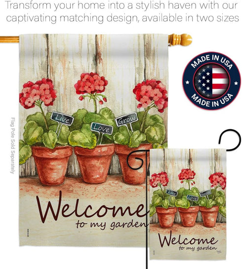 Breeze Decor - Welcome To My Garden Spring - Everyday Impressions Decorative Vertical Garden Flag 13" x 18.5" Printed In USA...