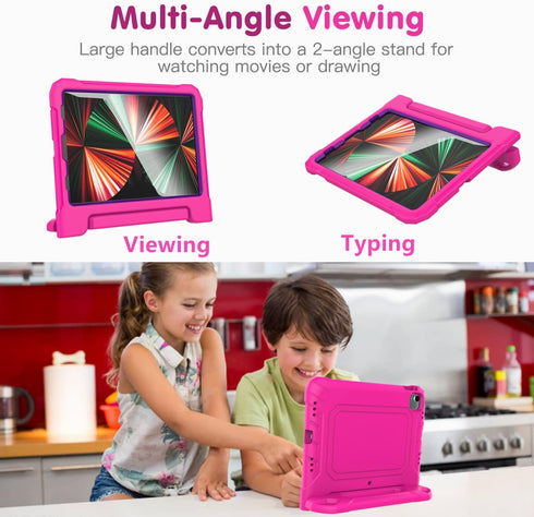 Kids Case for 10.9 inch iPad Air 5th/4th Generation, iPad Pro 11 3rd/2nd/1st Generation with Built-in Screen Protector, Shockproof Lightweight Han...