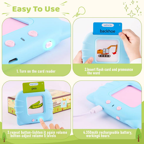 Talking Flash Cards for Toddlers 1-3 Years Old, 224 Sight Words, Autism Sensory Toys for Autistic Children,Learning Montessori Toys, Educational P...