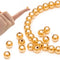 Gold Spacer Beads, 50pcs 6mm Real 18K Gold Plated Round Spacer Beads for Jewelry Making, Gold Plated Solid Brass Beads for DIY DIY Bracelet Neckla...