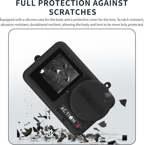 Silicone Protective Sleeve Cover for DJI Osmo Action 4/Action 3 Camera Len Protector Cap Osmo Action 3/4 Camera Accessories with anti-lost rope...