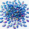 300pcs AB Horse Eye Shape Crystal Clear Sew On Acrylic Rhinestones Flatback Fancy Stones Sewing for Clothing Dress Decorations 7X15MM (Deep Blue)...