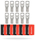 InstallGear 4 Gauge AWG Tinned Pure Copper Lugs Ring Terminals Connectors with Heat Shrink - 10-Pack | Electrical Connectors, Heat Shrink Wire Con...