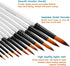 Acrylic Paint Brushes Set, 12pcs Professional Round-Pointed Tip Artist Paintbrushes for Acrylic Watercolor Oil Painting, Face Body Nail Art, Craft...