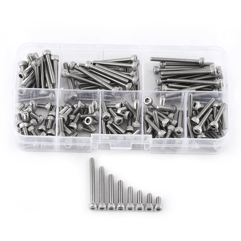 M3 Cap Head Screws, 100pcs M3*6/8/10/12/16/20/25/30 304 Stainless Steel Metric Thread Hex Socket Cap Head Screws Bolts Machine Fastener Tools for ...