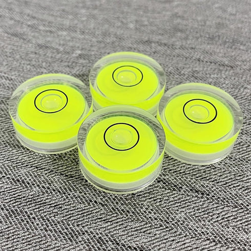 4Pcs Small Circular Bubble Levels with Double Sided Adhesive Bottom Mini Little Stick-on Bubble Spirit Level Measuring Layout Tools Levels (25x10m...