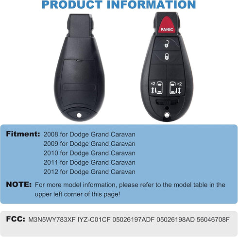 ECCPP Uncut Keyless Entry Remote Key Fob for Dodge Magnum for Jeep Commander for Chrysler M3N5WY783X (Pack of 2)...