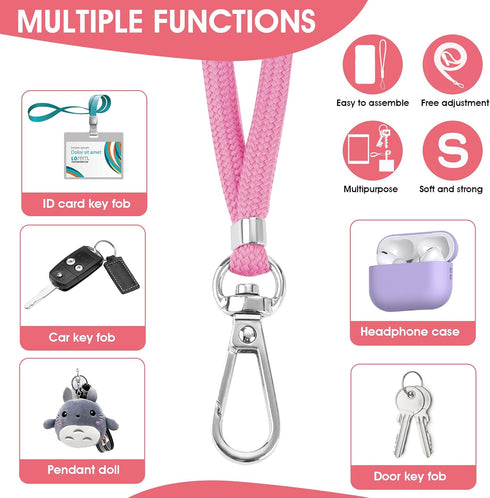 simarro Universal Cell Phone Lanyard, 2 Phone Chains with 4 Transparent Replacement Mobile Phone Straps Adjustable Nylon Neck Strap for All Smartp...