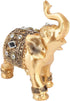 Elephant Statue, Feng Shui Lucky Elephant Figurine, Golden Elegant Sculpture, Small Resin Home Decoration, Wealth Figurine...