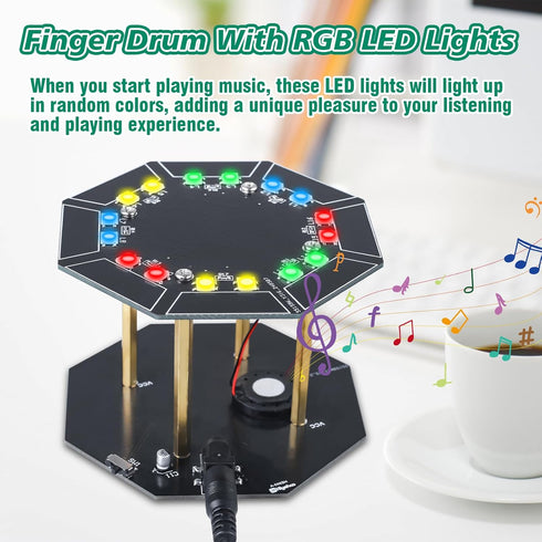 ICSTATION SMD Soldering Practice kit, Electronic Drum Soldering Project Finger Touch Drum with LED Lights SMT Soldering Practice Board DIY Instrum...