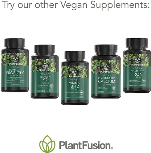 PlantFusion Vegan B12 from, Premium Vegan Vitamin B12 for Women and Men (500mcg), Natural Energy Supplement, 100 Tablets...