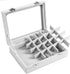 Jewelry Box 24 Grid Velvet Earrings Holder Tray Detachable Earring Case Jewelry Showcase for Drawers Glass Clear Lid Organizer Jewelry Display Sto...