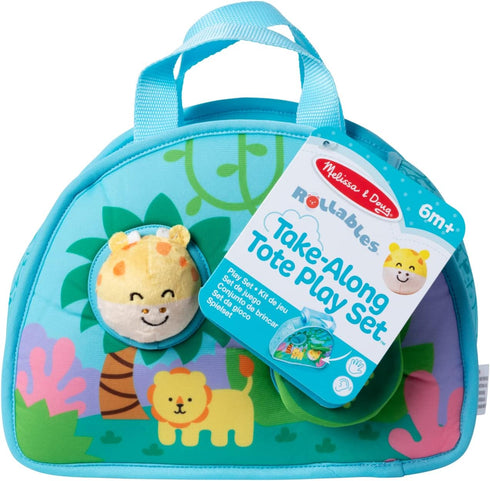 Melissa & Doug Rollables Take-Along Tote with Giraffe Infant and Toddler Toy (2 Pieces)...