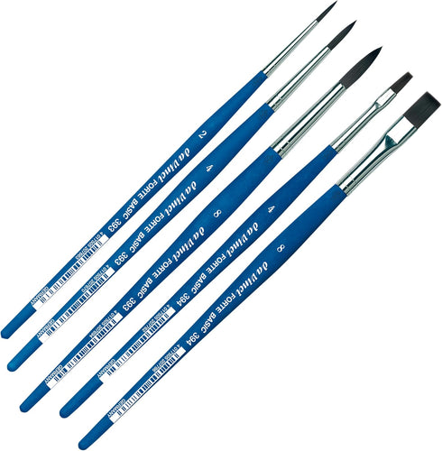 da Vinci Student Series 3504 Forte Student - 5 Brush Set - Beginner Forte Synthetics with Blue Handles - Rugged and Strong for All Media...