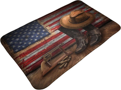American Western Cowboy Carpet Playmat Rug 20"X32",Non-Slip Soft Living Dining Room Rug for Front Door Entrance Outside Doormat...