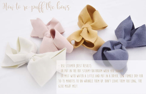 California Tot Set of 4 Faux Suede 3D Bow Clips for Toddlers, Girls (3D Set of 4)...