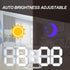 EDUP HOME 3D LED Digital Wall Clock/Desk Alarm Clock with Remote Control for Kitchen Bedroom Office, 9.7" LED Night Light Decor Clock Adjust Brigh...