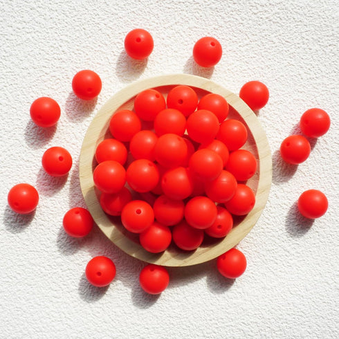 15mm Silicone Beads Bulk 100pcs Red Crafts Beads for DIY Bracelets Keychain Necklace Making Supplies, Bead Assortments & Bead Kit...