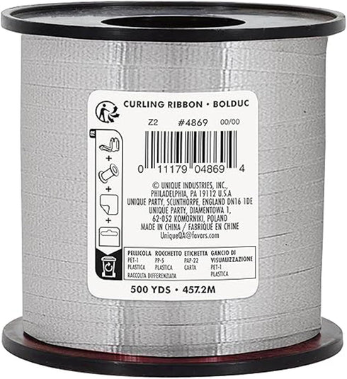 Unique 500 Yards Elegant Silver Curling Ribbon - 1 Roll Of Premium Plastic, Durable - Perfect For Every Occasion...
