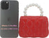 Mini Jelly Purse Flap Handbag with Pearls Top Handle Faux Quilted Crossbody Bag...