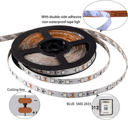 20ft 12V 360 LED Red Strip Light, Flexible Cuttable Non-Waterproof for Indoor Party Decoration, with Power Supply & Dimmer....